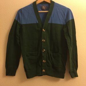 [Urban Outfitters] Green/Blue Color Black Cardigan